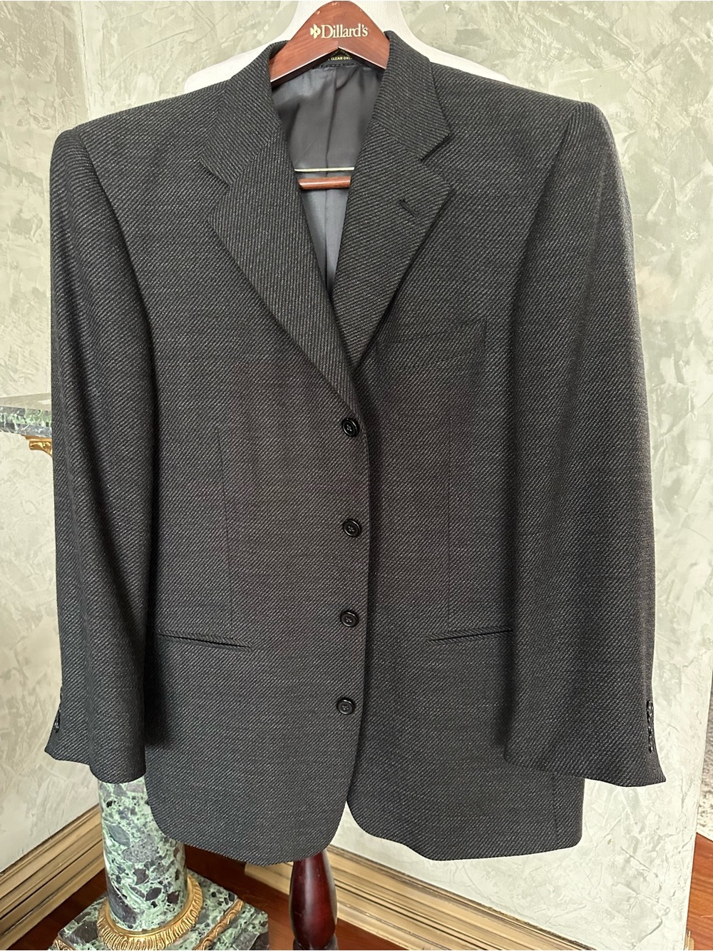 Givenchy Charcoal Herringbone Sport Coat